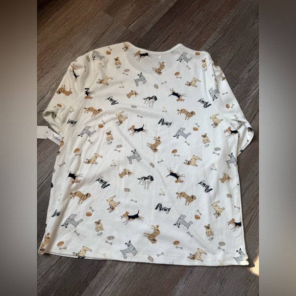 VTG Bonnie Evans Doggie Long Sleeve Tshirt Dog Shirt White Multi Color Size L XL - Picture 5 of 6